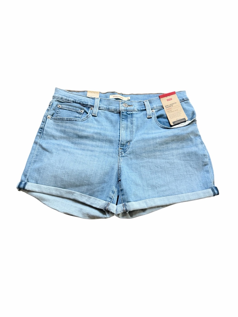 Levi's Light Blue Rolled Hem Denim Shorts 31